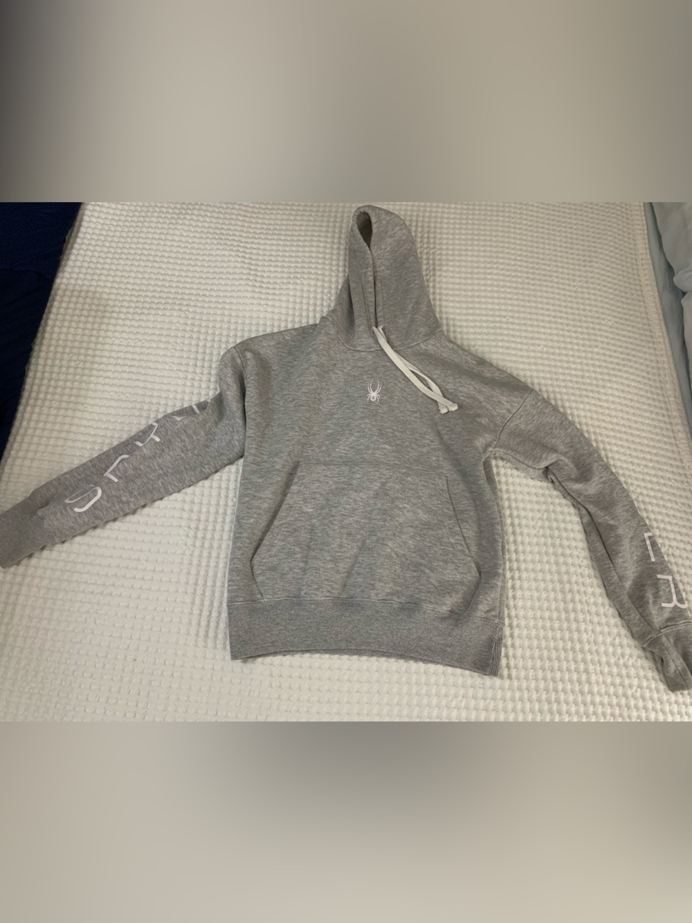 Spyder Gray Pullover Hoodie with White Logo Size Small